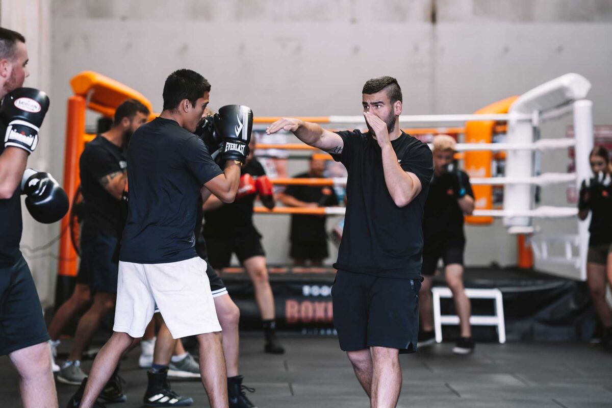 Steven Anton training individual boxing